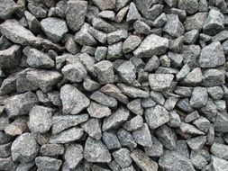 A lot of the grey crushed stones