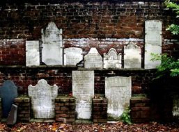 historical gravestones in a cemetery