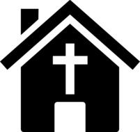 black icon of a church