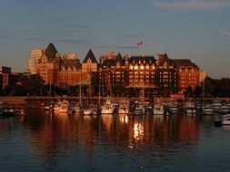 Victoria harbor near empress hotel in British Columbia