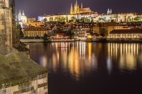 Lightened castle in prague