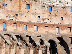 gladiatorial games in Colosseum Italy