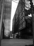 Black and white photo of the architecture in London