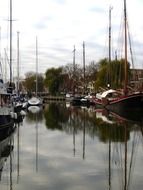 sailing boats on channel, netherlands