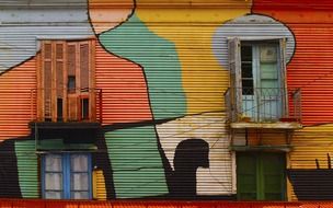 colorful facade of an old house in buenos aires