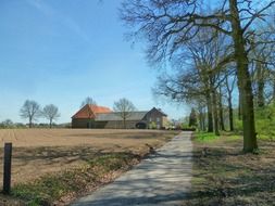 distant view of a farm in the province of Limburg