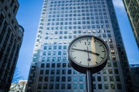 clock on city buildings