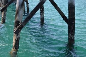 Wooden pier with ocean