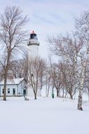 lighthouse in winter