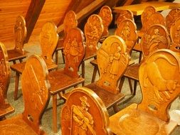 carved wood chairs