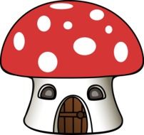small mushroom house cartoon drawing