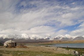 landscape of yurt in Asia