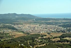 distant view of the city in the valley