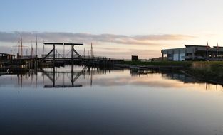 silhouette of the canal in Netherlands