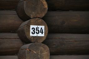 black wood house number