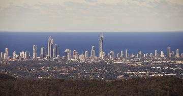 panorama of the Pacific Ocean near the city of Gold Coast