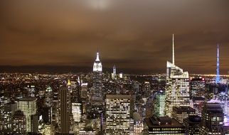 panoramic view of new york at night