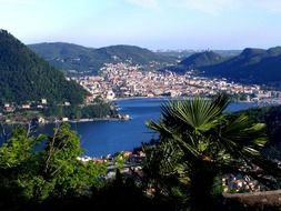 panoramic view of lake como on a sunny day