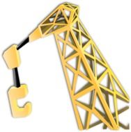 hook and boom of construction crane, drawing
