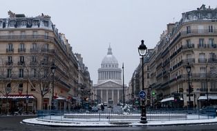 Urban street in Paris in winter