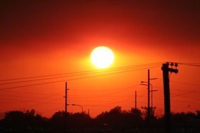 scenic sunset in smokey air, salt lake city