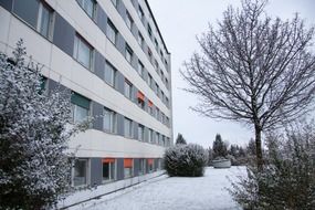 building facade on a winter day, new zealand