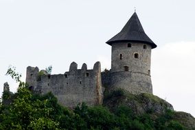 photo of a castle with a triangular roof