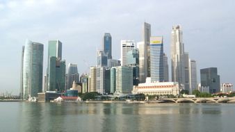 singapore city panorama with the coast