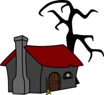 creepy dark cottage