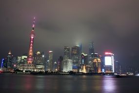 night view of shanghai city