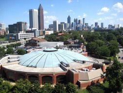 skyline of city at summer, usa, georgia, atlanta