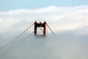 bridge golden gate fog sky scene