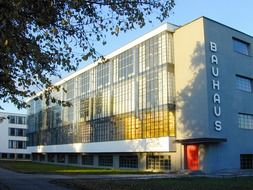 modern bauhaus building in dessau