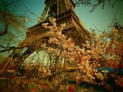 Romantic view of Eiffel Tower in Paris