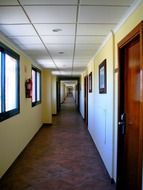 Photo of very long corridor in a hotel