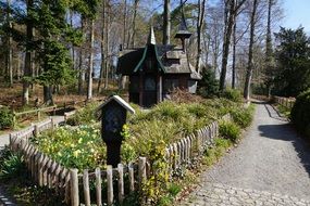 Wooden chapel garden fence