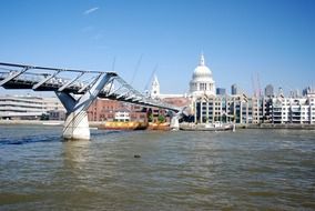 a view on bridge and St. Paul&#039;s Cathedral with the Thames