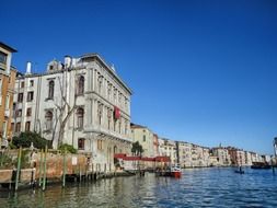 panoramic view of the water channel in venice on a sunny day