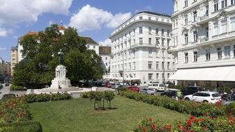 Landscape of the white architectures in Vienna