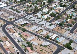 Aerial view of the urban streets