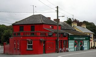 Red ireland village street scene