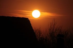 red roof sunset