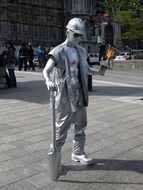 silver pantomime on the public place