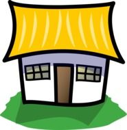 Drawing of funny countryside house