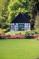 small house among the picturesque garden