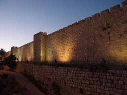 wall of the old city in Jerusalem