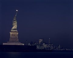 Statue of Liberty in the night lights