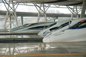 high-speed trains on the railway in china