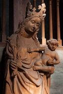 crowned Maria with child in Ulm cathedral, Germany