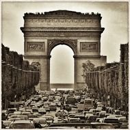 arc de triomphe in sepia